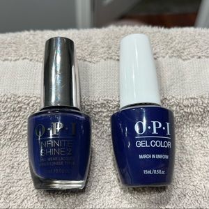 OPI gel polish and regular polish in March in Uniform